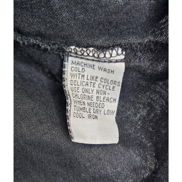 Vintage Studio Ease Womens Top 14 Black Button Front Linen Blend Blouse 80s 90s - Picture 8 of 10